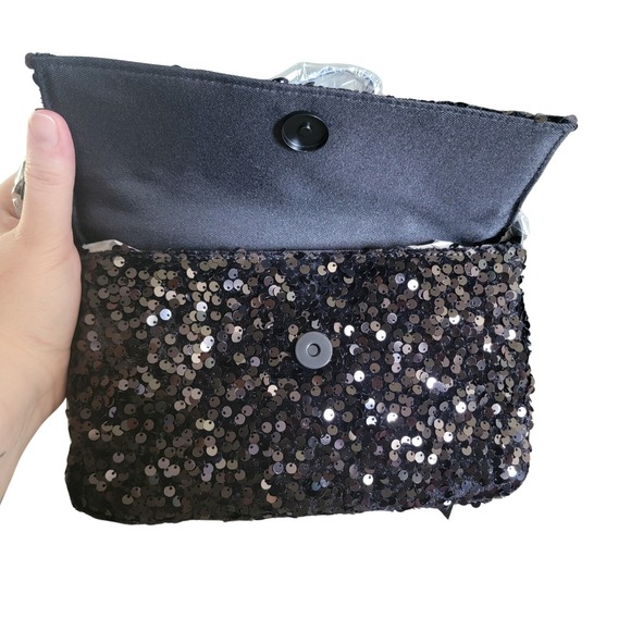 Nicole Miller Sequin Clutch Evening Bag Party‎ Purse with Strap - Picture 1 of 4